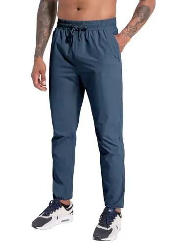 Produktbild: Boyzn Herren Wanderhose Atmungsaktive Jogginghose für Herren Schnelltrocknend Wasserdicht Outdoorhose UPF 50+ Trekkinghose Leichte Sportshose Trainingshose Laufhose mit Reißverschlusstaschen Navy-L
