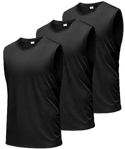 Produktbild: Boyzn Tank Top Herren 3er Pack Training Fitness Bodybuilding Tankshirt Schnelltrocknendes Muskelshirt Ärmellos Weste für Men Black/Black/Black-3P04-3XL