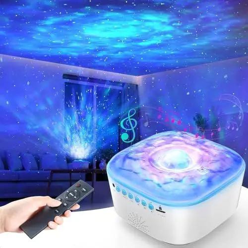 Produktbild: Bozhihong LED Sternenhimmel Projektor Nachtlicht, Galaxy Sternenprojektor Lampe mit Musik Player/Timing Funktion/Fernbedienung, Sternenhimmel Projektor Kinder Erwachsene Schlafzimmer Geschenk Party