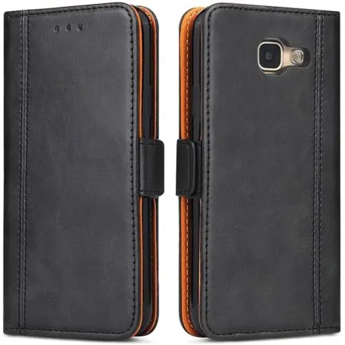 Produktbild: Bozon Handyhülle für Samsung Galaxy A5 2016, Leder Tasche Handytasche Klapphülle Flip Hülle mit Ständer und Kartenfächer/Magnetverschluss für Samsung Galaxy A5 2016, Schwarz