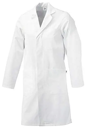 Produktbild: BP 1656-130-21-Sn Unisex-Mantel, Langarm, Kragen mit Aufschlag, 205,00 g/m² Reine Baumwolle, weiß, Sn