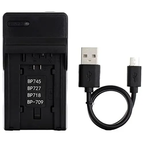Produktbild: BP-718 USB Ladegerät für Canon iVIS HF M51, M52, R31, R32, R42 LEGRIA HF R506, R56, R57, M60, R306, R36, R37, R38, R406, R46, R47, R48 VIXIA HF M50, M52, R30, R300 Kamera und Mehr