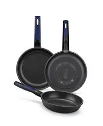 Produktbild: BRA Advanced | Viele Bratpfannen, Antihaft-Gussaluminium ohne PFOA, hervorragende Leistung, Kratz- und Abriebfestigkeit, für Induktion geeignet, Schwarz 18|22|26 cm