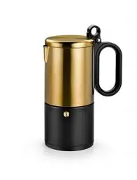 Produktbild: BRA Kaffe | Kaffeemaschine aus Edelstahl für 6 Tassen, Schwarz und Kupfer, für alle Herdarten und Induktion geeignet