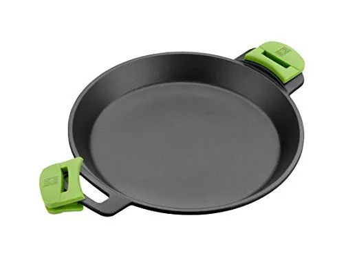 Produktbild: BRA Prior Paella-Pfanne aus Aluminiumguss, mit Antihaft-Beschichtung Teflon Classic, Silikongriffe, schwarz, 36 cm, 4