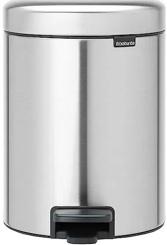 Produktbild: Brabantia 112102 Treteimer mit Inneneimer aus Kunststoff, stahl, Matt Stahl Fingerprint Proof, 5 Liter