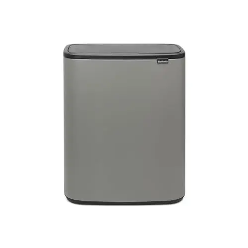 Produktbild: Brabantia 223129 Bo Touch Abfalleimer, mit 1 x 60-Liter-Inneneimer (Mineralbeton-Grau), Abfall- / Recyclingeimer für die Küche mit herausnehmbaren Fächern und gratis Müllbeutel
