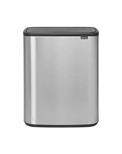 Produktbild: Brabantia Bo Touch Mülleimer — 2 x 30-Liter-Inneneimer (matter Stahl, fingerabdruckfest) Müll-/Recycling-Kücheneimer mit herausnehmbaren Fächern und Müllbeuteln