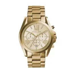 Produktbild: Michael Kors Damenuhr Mini Bradshaw, Chronographenwerk, 36mm GoldEdelstahlgehäuse mit Edelstahlarmband, MK5798