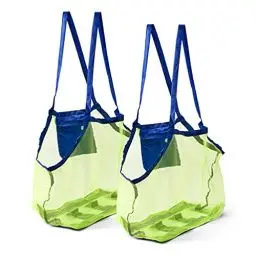 Produktbild: Bramble - 2 Große Netztaschen für Sand & Strandspielzeug, Badespielzeug, Handtücher, usw (XL 45cm) – Leicht, Kompakt, Robust & Praktisch