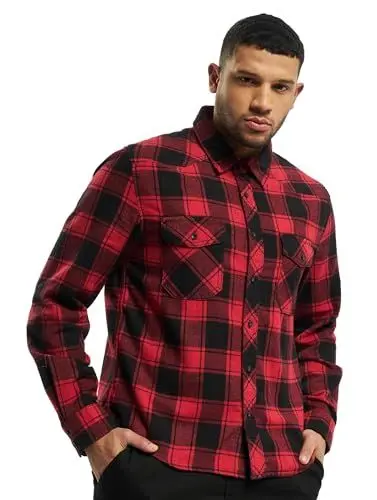Produktbild: Brandit Check Shirt Herren Baumwoll Hemd M Red-black
