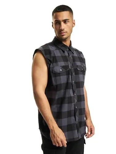 Produktbild: Brandit Checkshirt Sleeveless, Black-Grey, 4XL
