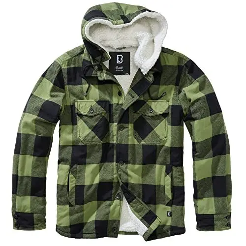 Produktbild: Brandit Lumber Jacket Hooded, Farbe: black+oliv, Größe: 4XL