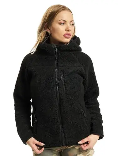 Produktbild: Brandit Women Teddyfleece Jacket Hooded, Farbe: black, Größe: 5XL