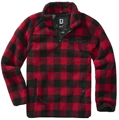 Produktbild: Brandit Teddyfleece Troyer, Farbe: red/Black, Größe: M