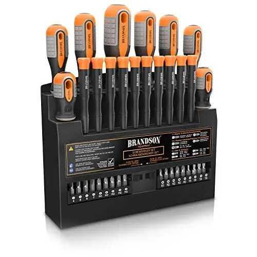 Produktbild: Brandson - Schraubendreher Set 36 teilig - Chrom Vanadium - magnetisch - 18 Bits mit Bithalter - Schlitz und Kreuzschlitz Schraubendreher - Feinmechanik Schraubendreher - Schraubenzieher Satz