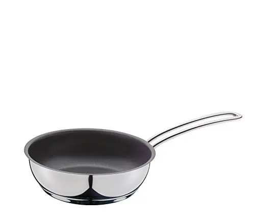 Produktbild: Küchenprofi COOK Bratpfanne CAPRI Ø 16 cm, 4,8 cm hoch, Edelstahl, Hochrandpfanne Induktion, Extra starker Mehrschichtboden, Antihaft-beschichtete Pfanne, Ofenfeste Edelstahlpfanne