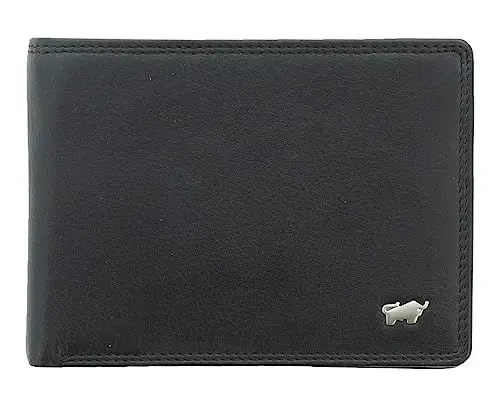Produktbild: BRAUN BÜFFEL - Geldbörse Herren aus echtem Rindsleder Golf 2.0 - Geldbeutel Trifold Portemonnaie für Männer mit 8 Kartenfächern - Zeitlos klassisches Portmonee mit Netzfach & Münzfach - Edles Schwarz
