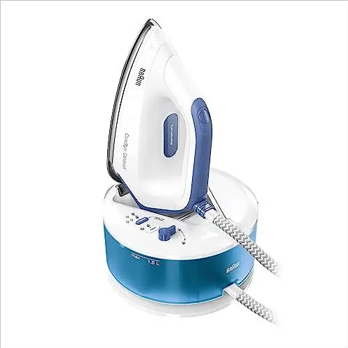 Produktbild: Braun CareStyle Compact IS 2143 BL Dampfbügelstation - Dampfbügeleisen mit FreeGlide 3D Bügelsohle, Vertikaldampf, 2400 Watt, Pumpendruck 6 bar, Dampfstoß 400 g/min, großer 1,5 l Wassertank, Blau