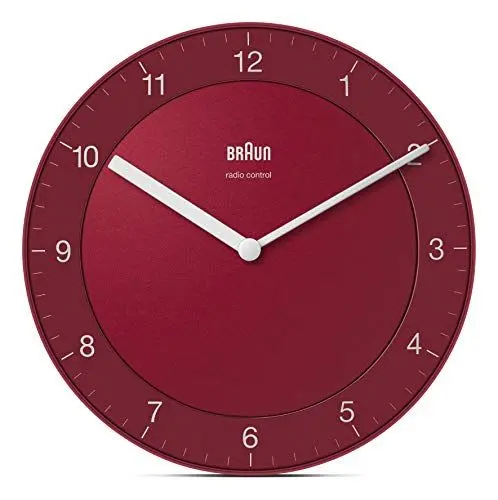 Produktbild: Braun Funkwanduhr Wanduhr, Kunststoff, Rot, normal