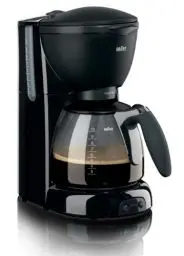 Produktbild: Braun CaféHouse PurAroma Plus Kaffeemaschine KF 560/1 – Filterkaffeemaschine mit Glaskanne für 10 Tassen Kaffee, Kaffeezubereiter für einzigartiges Aroma, 1100 Watt, schwarz