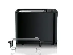 Produktbild: Braun HT 3010 BK Toaster | Doppelschlitz | Herausnehmbare Krümelschublade | Aufwärm- und Auftaufunktion | 7 Röstgrade | Separater Brötchenaufsatz | Schwarz