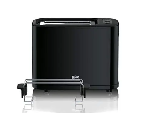 Produktbild: Braun HT 3010 BK Toaster | Doppelschlitz | Herausnehmbare Krümelschublade | Aufwärm- und Auftaufunktion | 7 Röstgrade | Separater Brötchenaufsatz | Schwarz