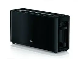 Produktbild: Braun Household HT 3110 BK Toaster | Langschlitz | Extrabreite Toastkammer | Herausnehmbare Krümelschublade | Aufwärm- Und Auftaufunktion | 7 Röstgrade | Separater Brötchenaufsatz | Schwarz