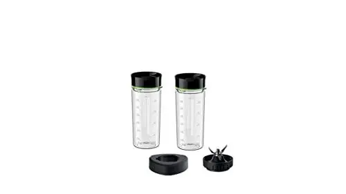 Produktbild: Braun Smoothie2Go Set BRSK002 Standmixer Zubehör Set für Smoothies und Getränke kompatibel mit dem PowerBlend 9, BPA-frei, Spülmaschinenfest, Schwarz