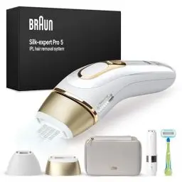Produktbild: Braun IPL Silk·expert Pro 5, Haarentfernung für zuhause, mit Aufbewahrungstasche, Venus Rasierer, Designed in Germany, 2 Aufsätze, Mini-Gesichts-Rasierer, PL5156