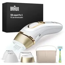 Produktbild: Braun IPL Silk·expert Pro 5, Haarentfernung für zuhause, mit Aufbewahrungstasche, Venus Rasierer, 4 Aufsätze, PL5342