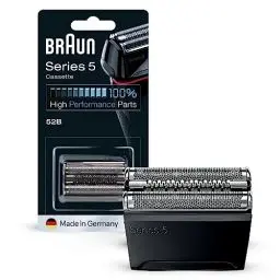 Produktbild: Braun Series 5 Elektrorasierer Scherkopf, ORIGINAL Ersatzscherteil vom Hersteller passend für Braun Herren Rasierer Series 5, 52B, schwarz, 1er Pack