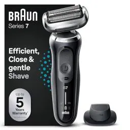 Produktbild: Braun Series 7 Elektrorasierer 360° Flex mit Präzisionstrimmer, Trimmer & Rasierer Herren Elektrisch, Wet & Dry, rasierapparat, trockenrasierer, Made in Germany, 71-N1200s, Schwarz