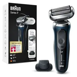 Produktbild: Braun Series 7 Elektrorasierer 360° Flex mit EasyClick Präzisionstrimmer, Rasierer Herren Elektrisch, Wet & Dry, Geschenk Mann, Made in Germany, 71-B1200s, blau