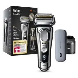 Produktbild: Braun Series 9 Pro Premium Rasierer Herren mit 4+1 Scherkopf, Elektrorasierer & ProLift Trimmer, PowerCase, 5-in-1 Reinigungsstation, 60 Min Laufzeit, Wet & Dry, Geschenk Mann, 9476cc, chrom