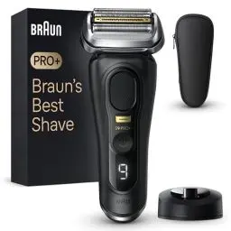 Produktbild: Braun Series 9 Pro+ Rasierer Herren Elektrisch, Elektrorasierer mit 5 Pro Rasierelementen, Langhaarschneider ProTrimmer, Ladestation, 60 Min Laufzeit, Wet & Dry, Made in Germany, 9510s, schwarz