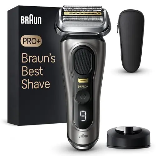 Produktbild: Braun Series 9 Pro+ Rasierer Herren, Elektrorasierer mit 5 Pro Rasierelementen, Langhaarschneider ProTrimmer, Ladestation, 60 Min Laufzeit, Wet & Dry, Geschenk Mann, Made in Germany, 9515s, Edelmetall