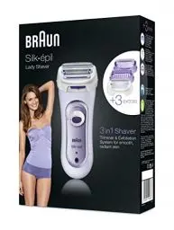 Produktbild: Braun Silk-épil Lady Shaver, Damenrasierer elektrisch, 3-in-1 Elektrischer Rasierer, Trimmer- und Peeling-System, Wet&Dry, Geschenk Frau, 5560, lila