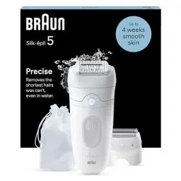 Produktbild: Braun Silk-épil 5 Epilierer & Damenrasierer, Elektrischer Trocken- und Nassrasierer für Frauen, für eine einfache Haarentfernung und seidig-glatte Haut, 5-041, Weiß/Grau