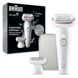 Produktbild: Braun Silk-épil 9, All-in-One Set: Epilierer, Rasierer, Trimmer/Damen Haarentferner für seidig-glatte Haut, Made in Germany, 9-030, Weiß/Flamingorosa