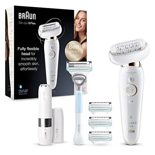 Produktbild: Braun Silk-épil 9 Flex Beauty Set, Epilierer Damen, Haarentfernung mit flexiblem Kopf, kabellose Epilation, inkl. FaceSpa Bürste, Mini-Haarentferner, 9-105
