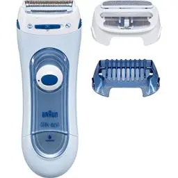 Produktbild: Braun Silk-épil Lady Shaver, Damenrasierer elektrisch, 3-in-1 Elektrischer Rasierer, Trimmer- und Peeling-System, Wet&Dry, 5160, blau