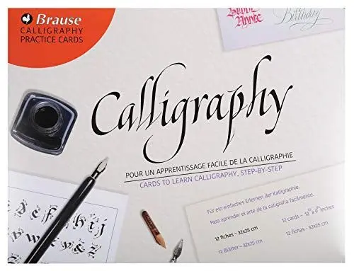 Produktbild: Brause 194B Packung (mit 10 Lernkarten für Kalligraphie, mit 9 verschiedenen Alphabet, ideal für Anfänger und als Geschenk)