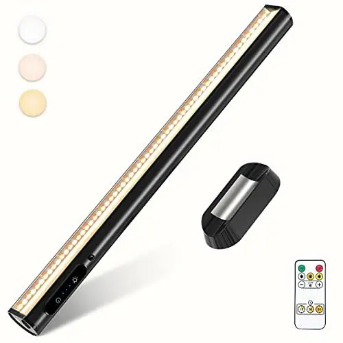Produktbild: bravzurg Unterbauleuchte Küche LED Akku, 4000mAh Schrankbeleuchtung mit Fernbedienung Magnet, Dimmbare Lichtleiste Batterie Kabellos,Aufladbar USB Batteriebetrieben Lampe für Spiegel Schreibtisch Wand