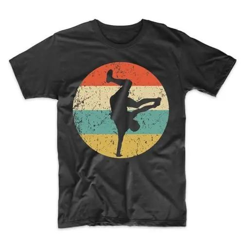 Produktbild: Breakdancing Breakdancing Retro B Boy Breakdance Icon T-Shirt Black Graphic Unisex Tee Shirt XL