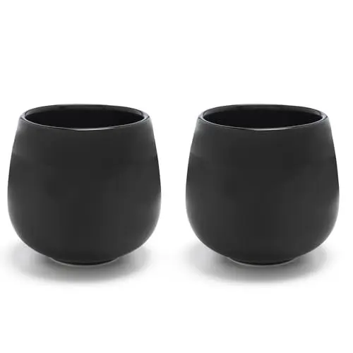 Produktbild: Bredemeijer 2-TLG. Schwarze Porzellan Teebecher - Teetassen mit 150 ml Fassungsvermögen