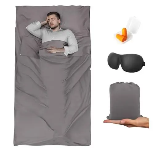 Produktbild: BREENHILL Schlafsack Liner Camping & Reise Bettlaken für Erwachsene - Hostels & Reisen Schlafsack