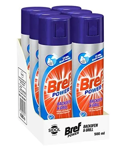 Produktbild: Bref Power Backofen & Grill, Backofenreiniger mit Aktivschaum, 6 x 500 ml, entfernt selbst hartnäckigste Verkrustungen