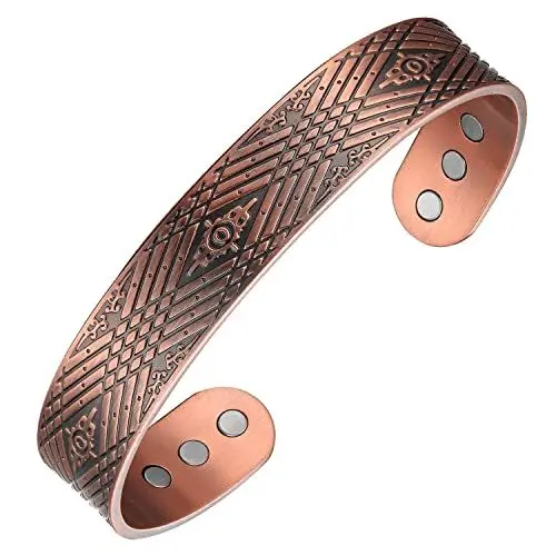 Produktbild: Breites Kupferarmband für Männer Wikingerschmuck Magnetisches 7.5inch verstellbares Manschettenarmband