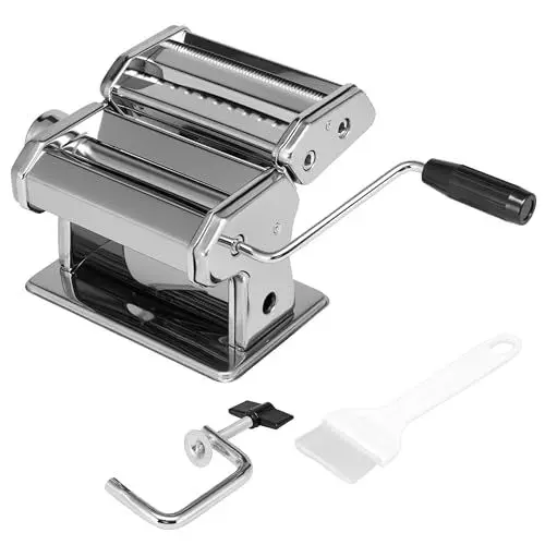 Produktbild: bremermann Nudelmaschine für Spaghetti, Pasta und Lasagne (7 Positionen), Nudelmaschine, Pasta Maker (Edelstahl)